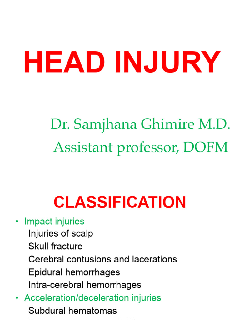 9. Head injuries | PDF | Concussion | Diseases And Disorders