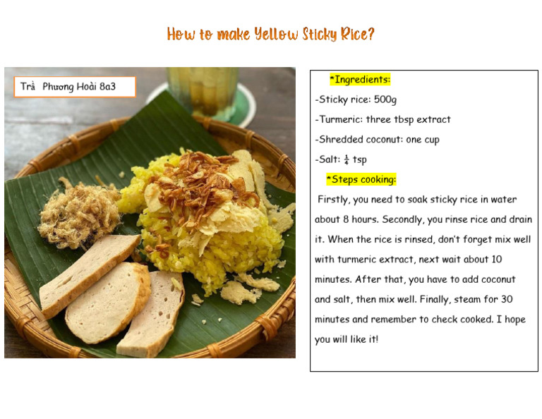 How To Make Yellow Sticky Rice | PDF