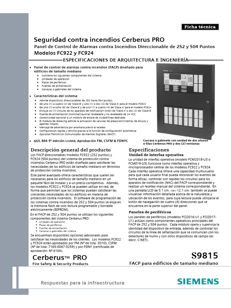 Ci Siemens Cerberus Pro | PDF | Fuente de alimentación | Periférico
