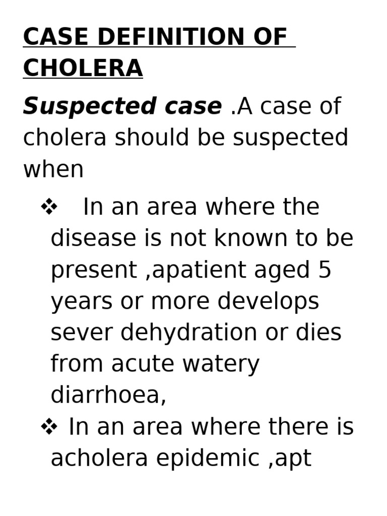 Case Definition of Cholera | PDF