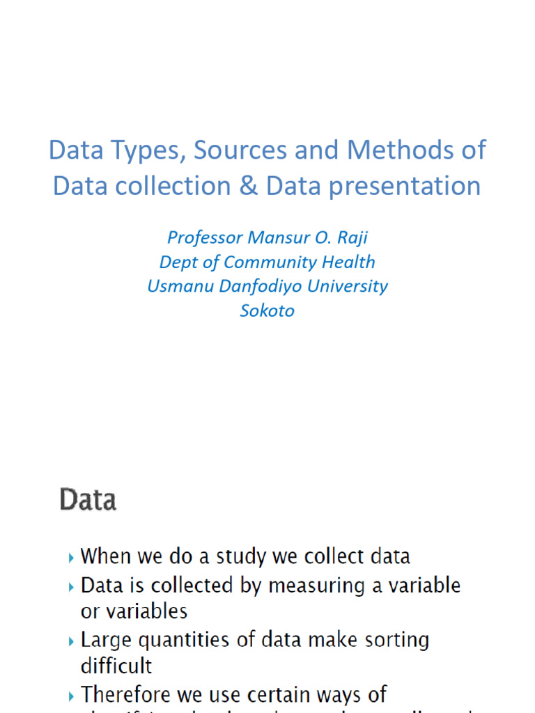 Data Presentation Methods 250225 | PDF | Categorical Variable | Data