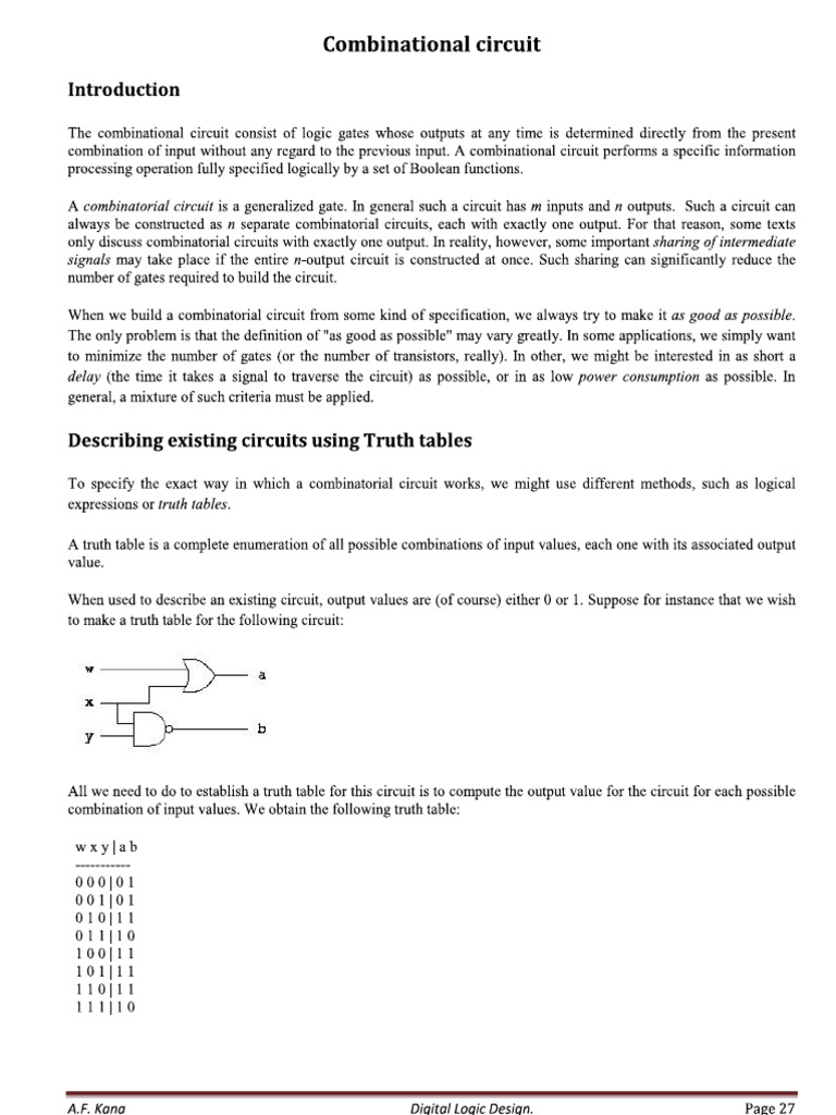 Combinational Circuit | PDF