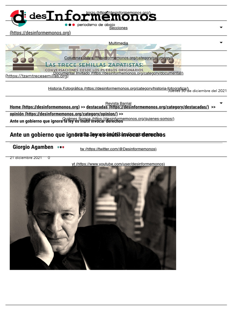 Ante Un Gobierno Que Ignora La Ley Es Inútil Invocar Derechos ...