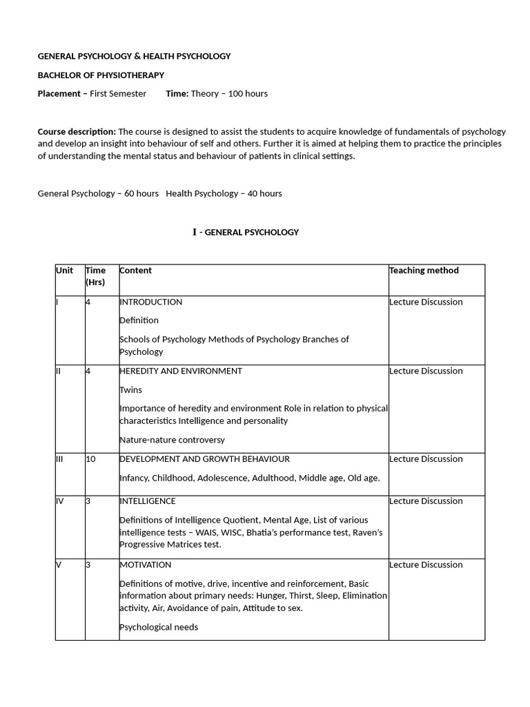 BPT Psychology Notes | PDF | Psychology | Nature Versus Nurture