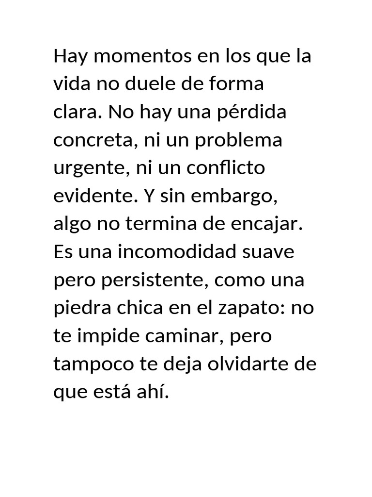 Hay Momentos en Los Que La Vida No Duele de Forma Clara | PDF