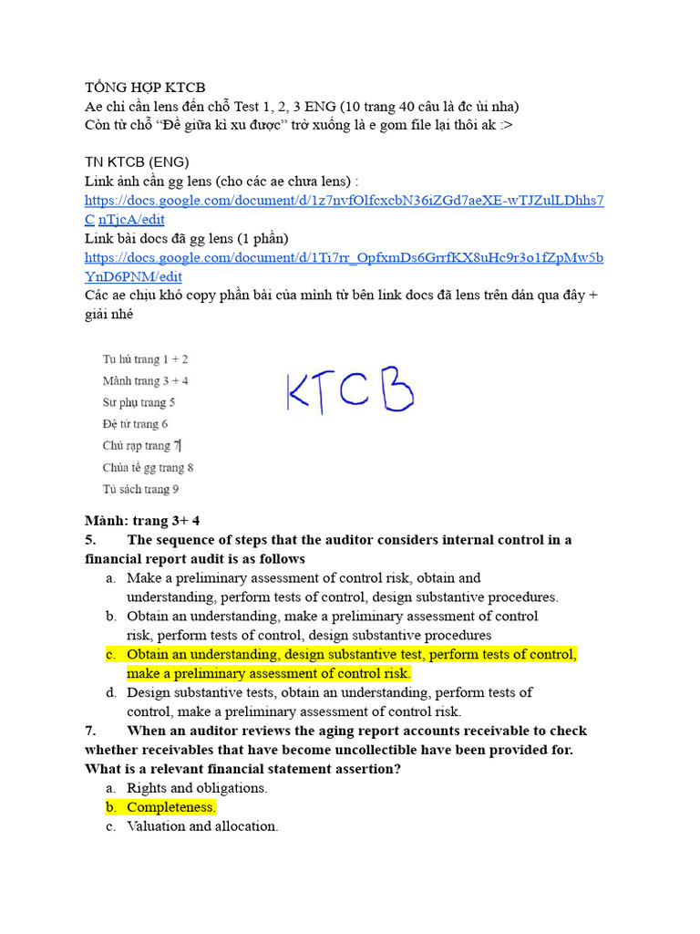 C Ntjca/Edit Ynd6Pnm/Edit: TN KTCB (Eng) | PDF | Audit | Internal Control