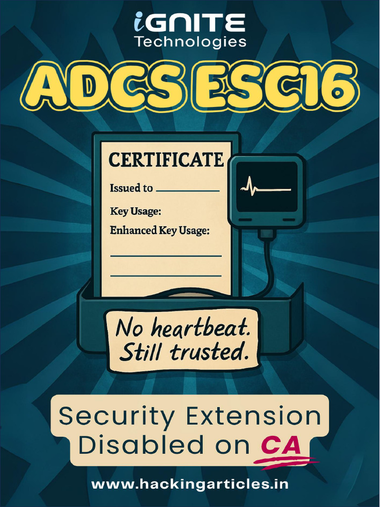 ADCS ESC16 - Security Extension Disabled On CA (Globally) | PDF ...