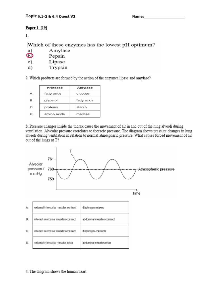 IB Biology Question Bank | PDF | Ventricle (Heart) | Atrium (Heart)
