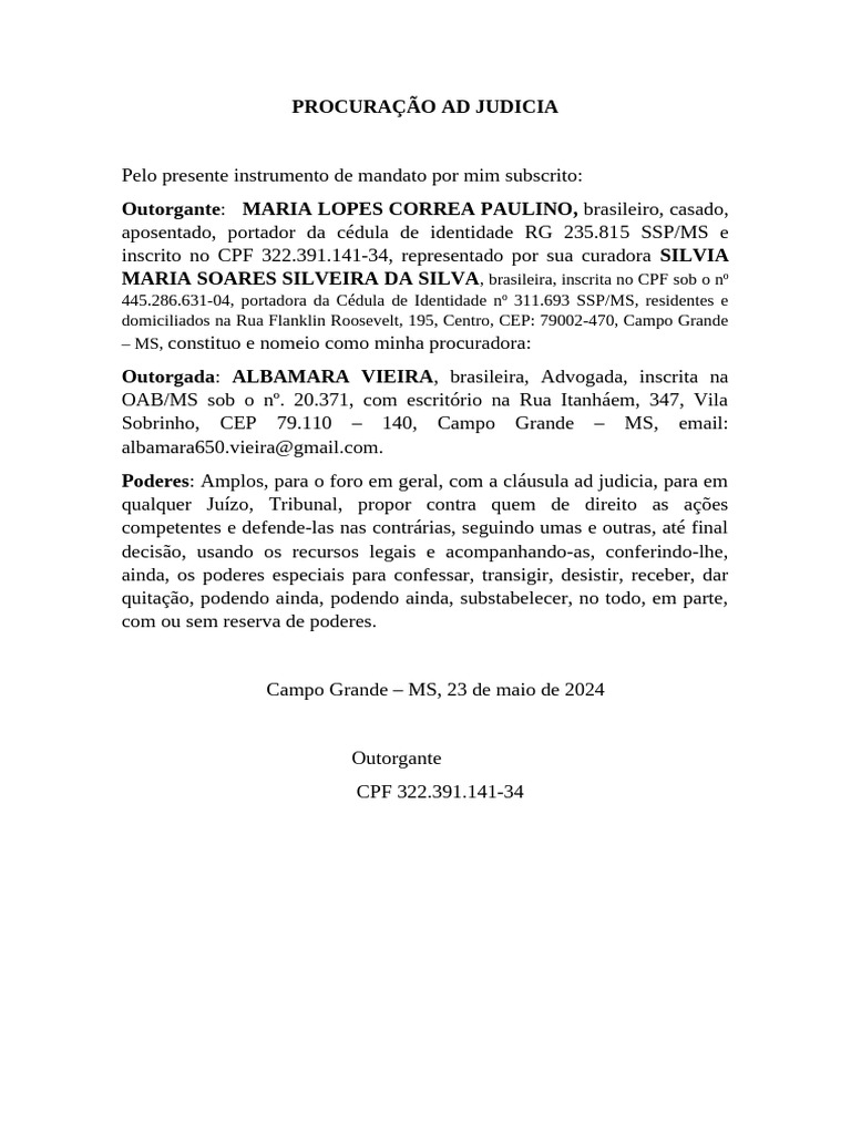 Procuração Ad Judicia Correa | PDF | Justiça | Crime e Violência