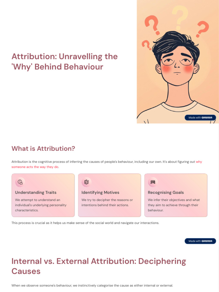 Attribution Unravelling The Why Behind Behaviour | PDF | Behavior ...