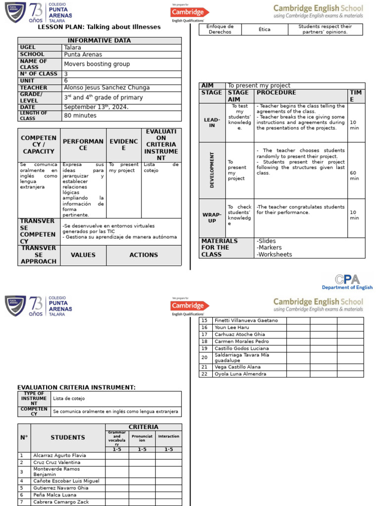 Class #3- Assessing my routine | PDF | Teaching