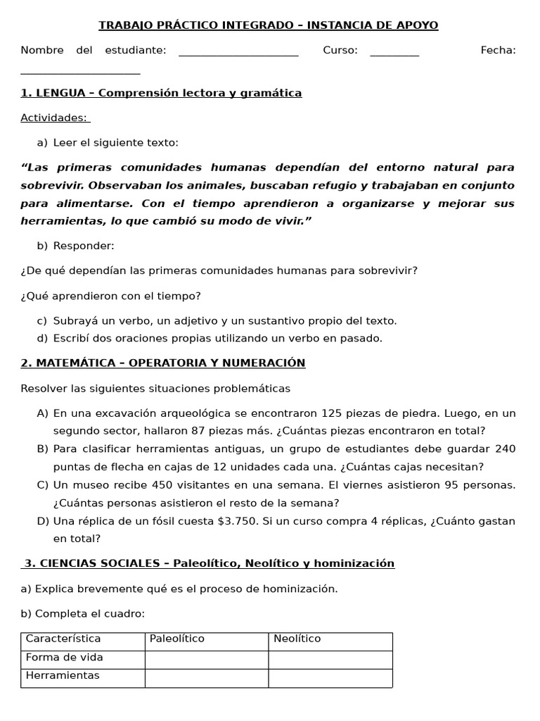 Trabajo Práctico Integrado | PDF