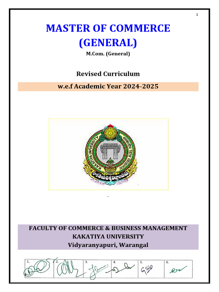 M.com. (General) Syllabus | PDF | Statistics | Profit (Economics)