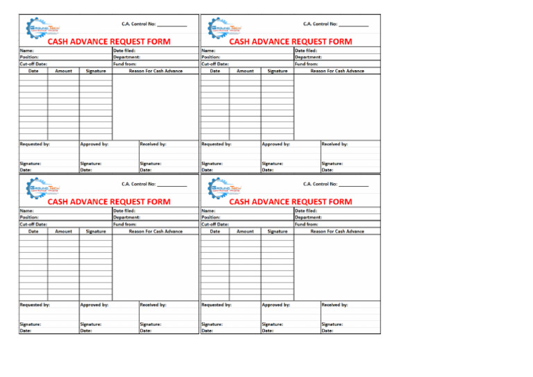 Cash Advance Form | PDF