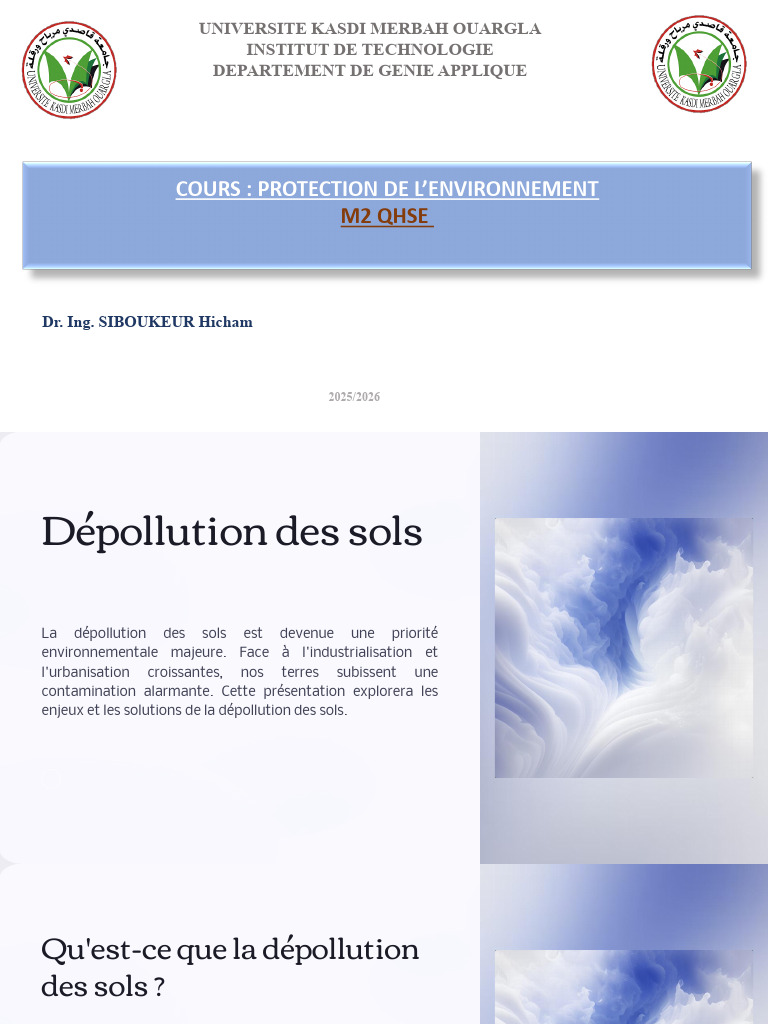 Cours PE M2 QHSE ISTA 2025 | PDF | Pollution de l'air | la pollution