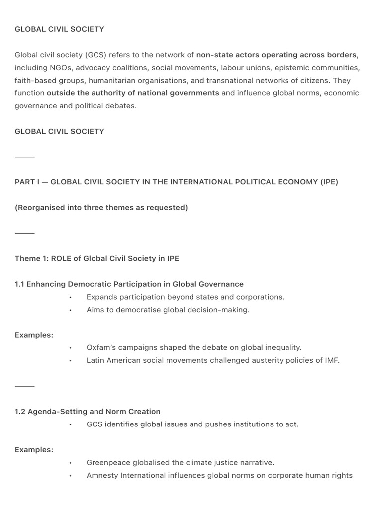 GLOBAL CIVIL SOCIETY | PDF | Globalization | World Trade Organization