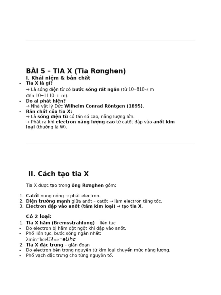 BÀI 5 Tia X | PDF