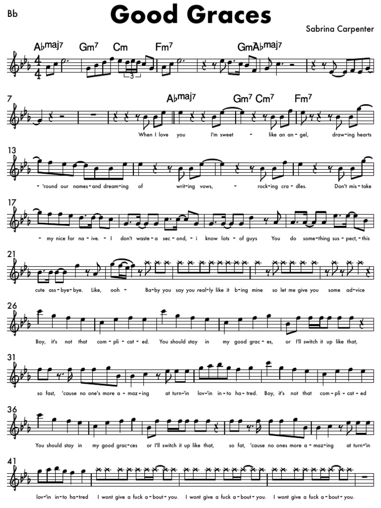Good Graces Sabrina Carpenter Sheet | PDF