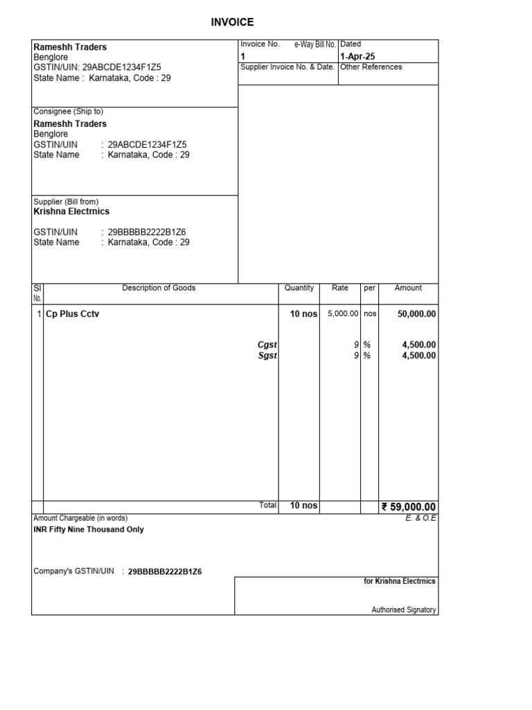 b2b Purchase Invoice | PDF