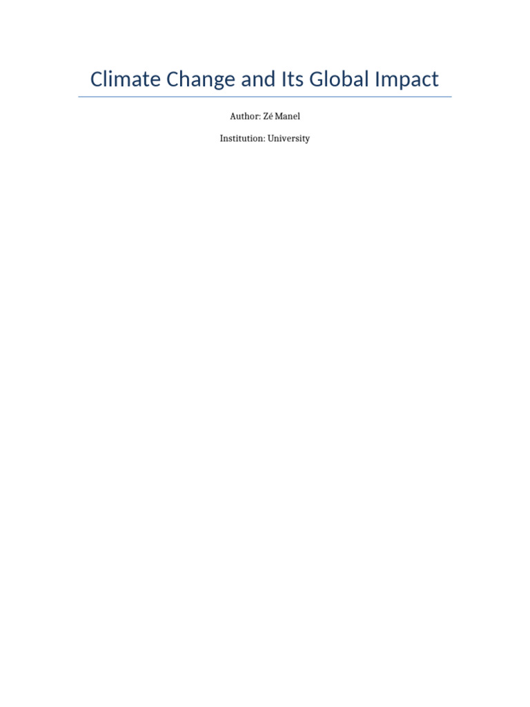 Climate Change and Its Global Impact | PDF | Climate Change | Climate ...