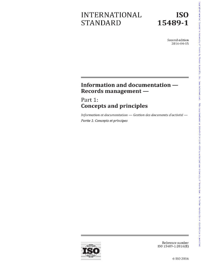 ISO 15489-1-1 Ocr Reduced | PDF