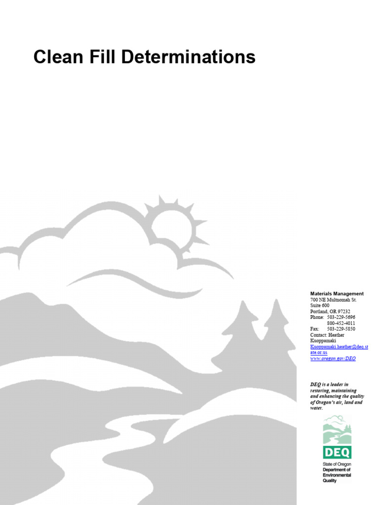 Oregon DEQ Clean Fill Determinations | PDF | Waste | Municipal Solid Waste