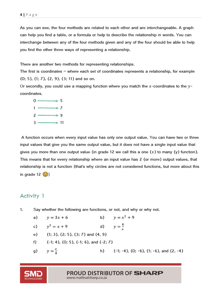 Grade 10 Functions and Graphs | PDF | Slope | Line (Geometry)