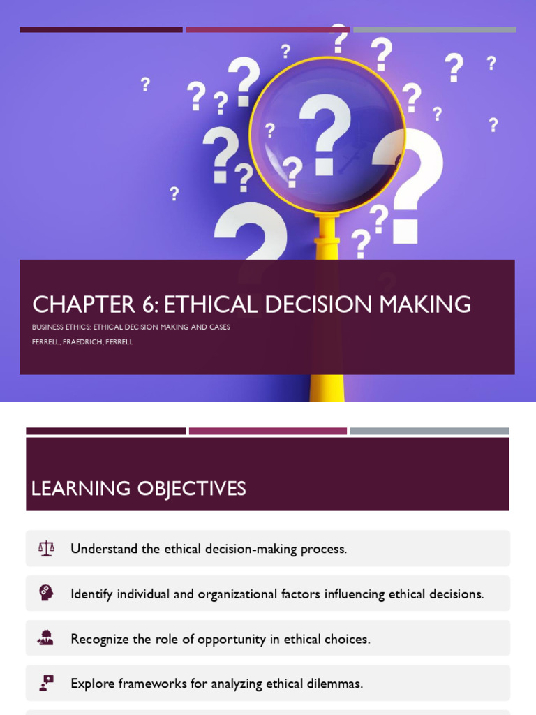 Chapter 6 Ethical Decision Making Handouts | PDF
