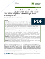 Techno-Economic Evaluation of 2 Generation Bioethanol Production From Sugar Cane Bagasse and Leaves Integrated With The Sugar-Based Ethanol Process