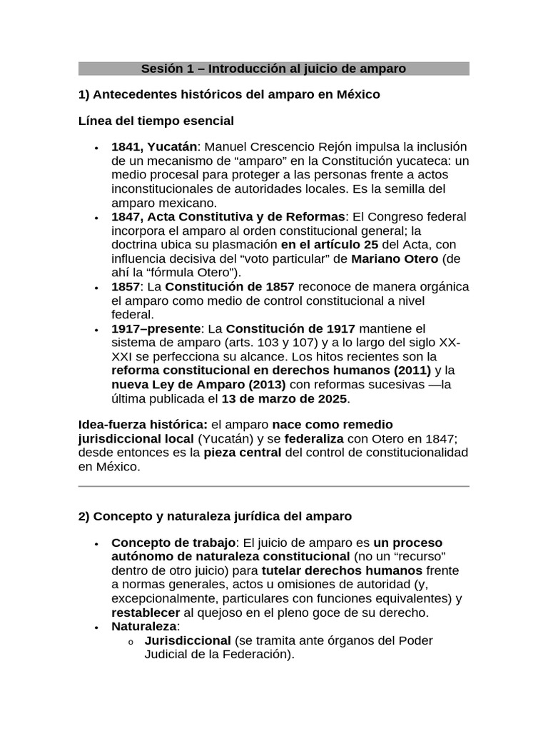 8 Sesiones Materia Amparo Bloque 4 | PDF | Caso de ley | Sentencia (ley)