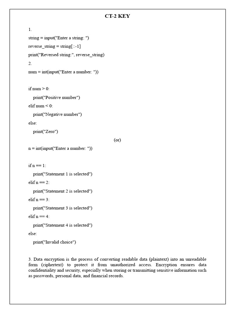 CT-2 KEY | PDF | String (Computer Science) | Computer Programming