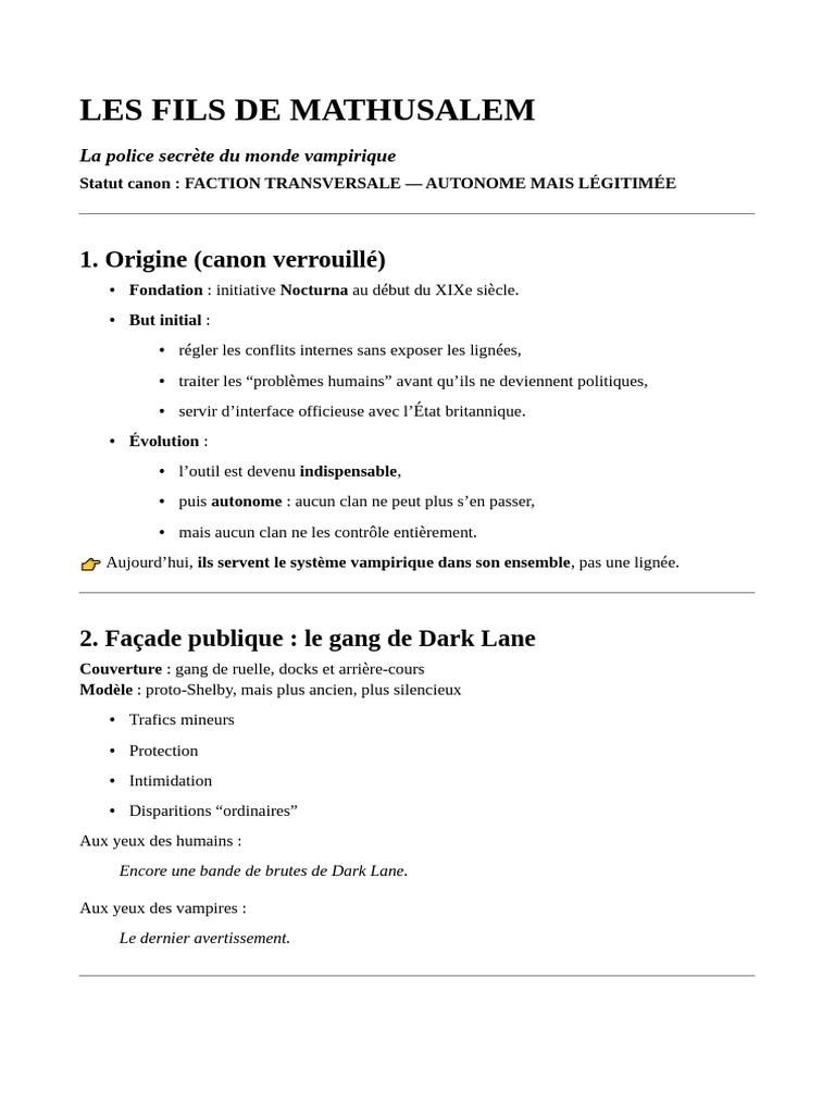 Les Fils de Mathusalem | PDF