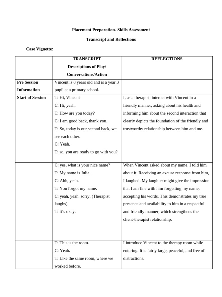 Transcription and Reflection Task | PDF | Nonverbal Communication ...