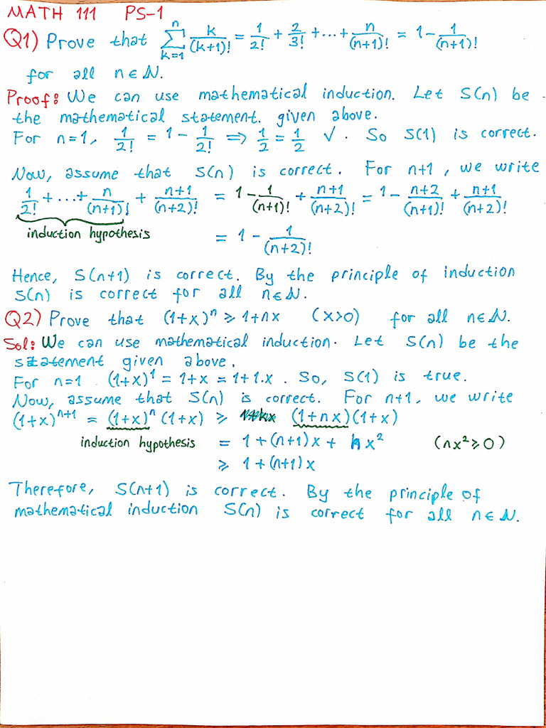 Math 111 PS-1,2 | PDF