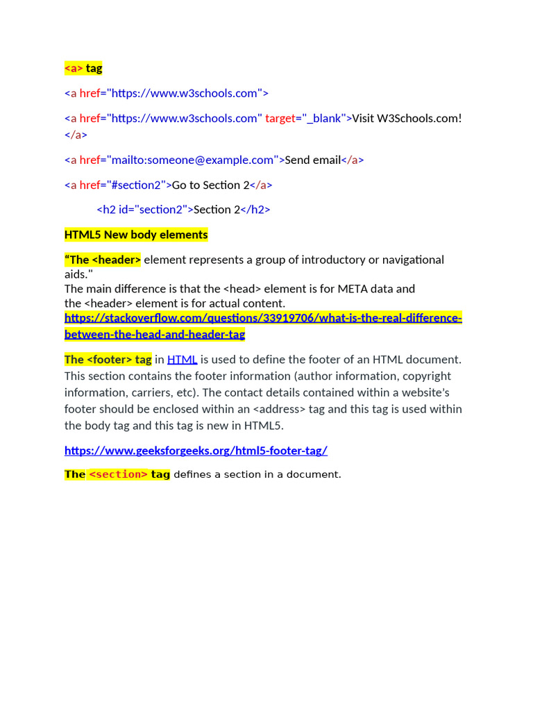 HTML Tags | PDF