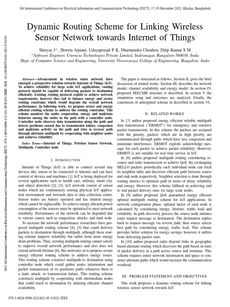Dynamic Routing Scheme for Linking Wireless Sensor Network Towards ...
