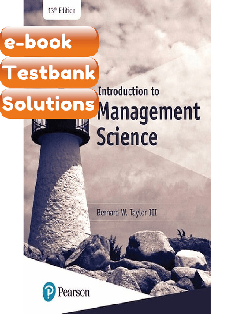 Testbank Introduction To Management Science 13th Edition by Taylor Fast Download | PDF ...