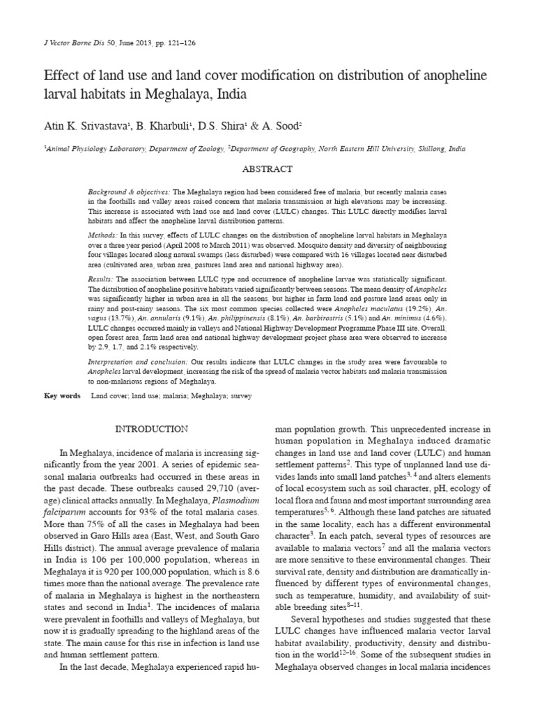 Effect of Land Use and Land Cover Modification on | PDF | Malaria