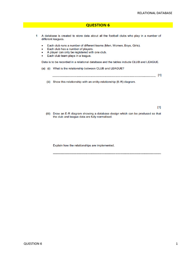 [9608] 1.8 Databases Exercise 06 | PDF