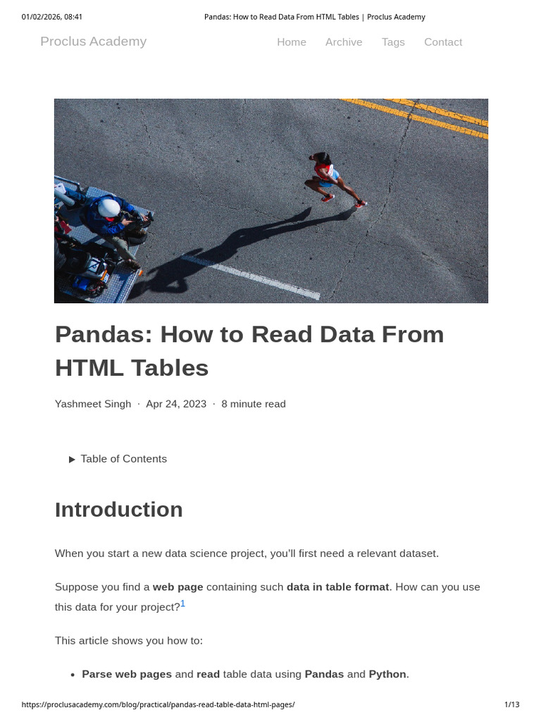 Pandas - How To Read Data From HTML Tables - Proclus Academy | PDF ...