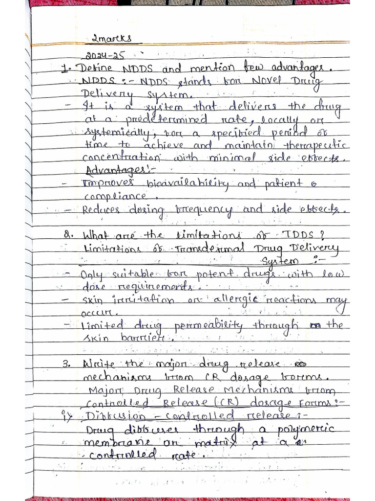 NDDS 2 Marks | PDF