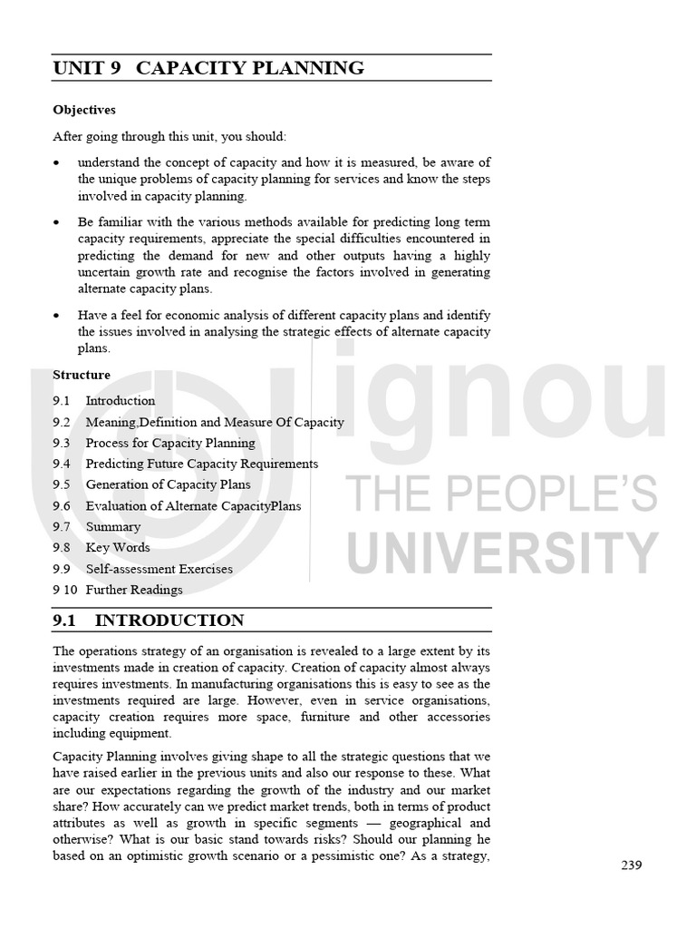 Unit-9 Capacity Planning | PDF | Net Present Value | Forecasting