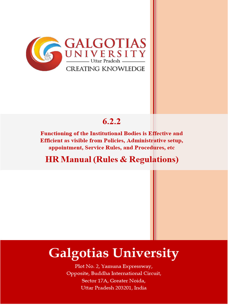 HR Manual Rules Regulations | PDF | Academic Degree | Doctor Of Philosophy