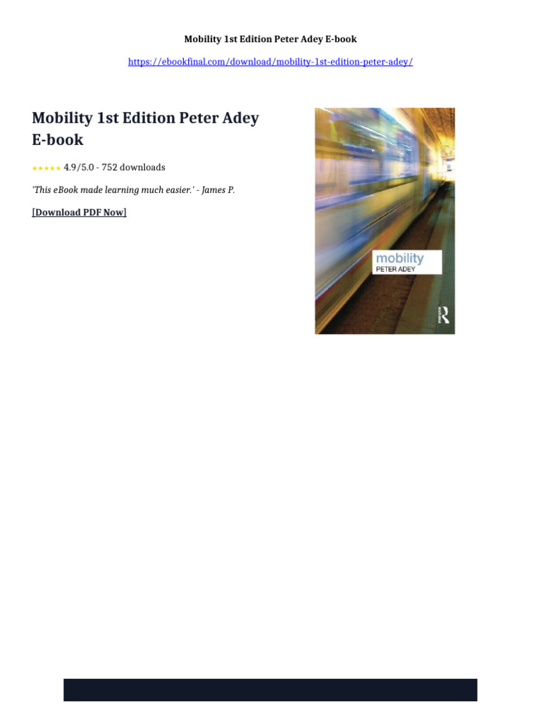Mobility 1st Edition Peter Adey ebook all in one edition | PDF ...