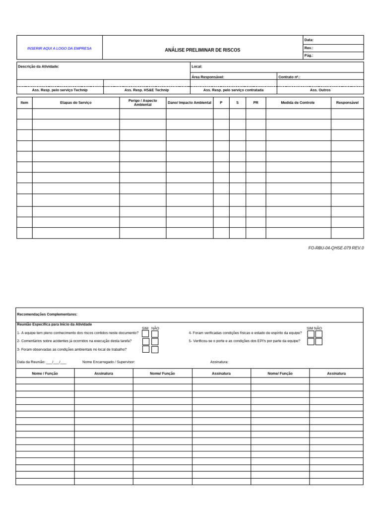 Formulário de APR | PDF