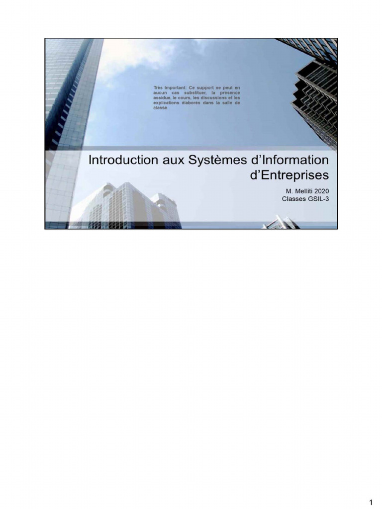 Chapitre 1 Introduction Aux SI_GSIL3-2020 (1) | PDF