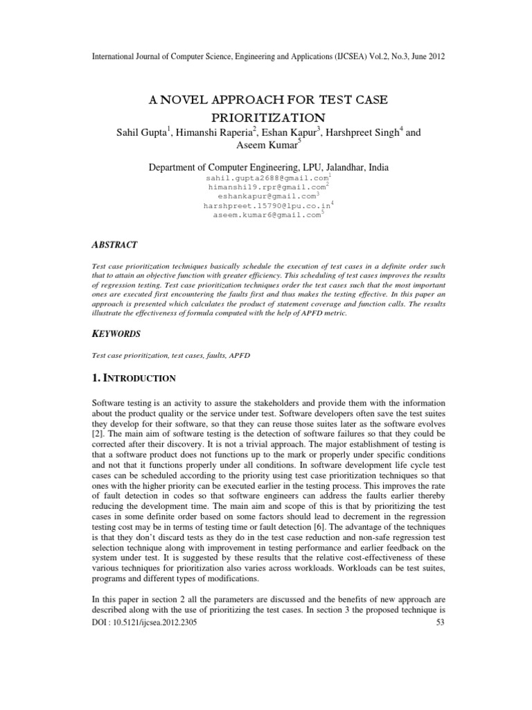 Novel Test Case Prioritization Method | PDF | Software Testing | Subroutine