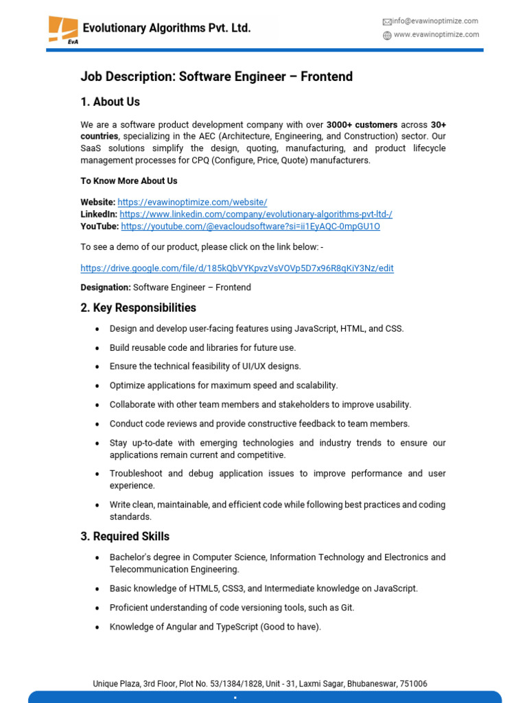 Silicon_Frontend Software Engg JD (1) | PDF | Software | Systems ...