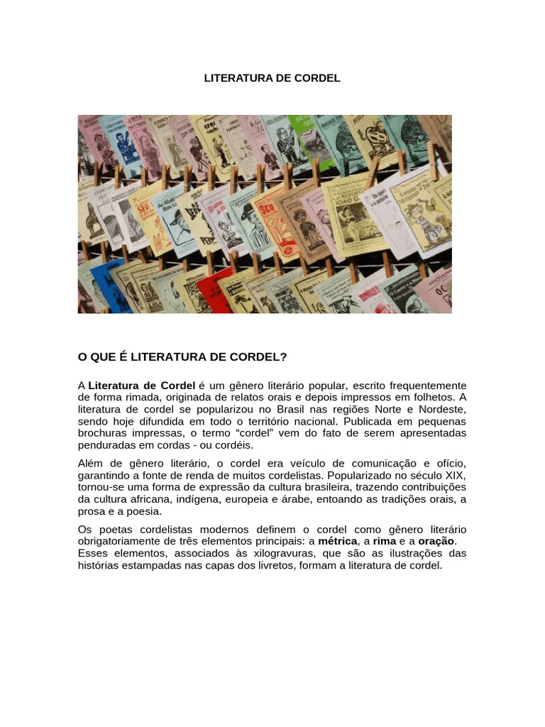 Literatura de Cordel | PDF