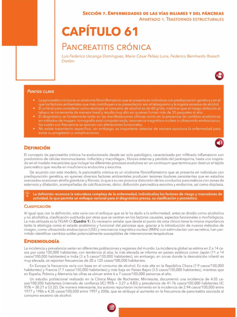 Pancreatitis Cronica | PDF
